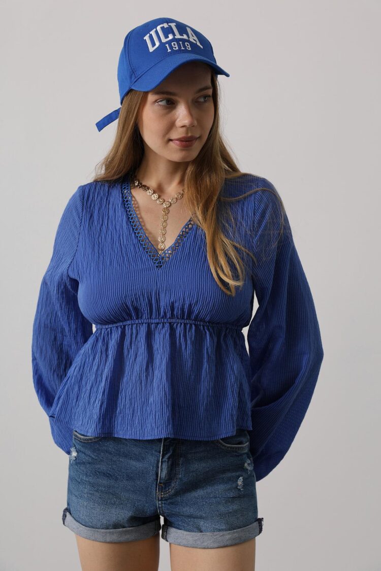 V-Neck Lace Blouse