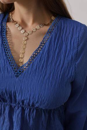 V-Neck Lace Blouse - Brand: Reyon - Women's Clothing Wholesale - Globality Store