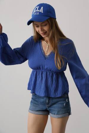 V-Neck Lace Blouse - Brand: Reyon - Women's Clothing Wholesale - Globality Store