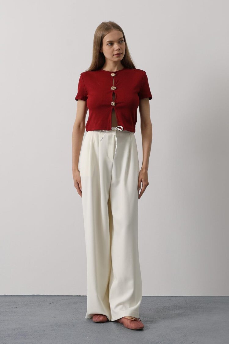 Pleated Lace Oversize Pants - Brand: Reyon - Women's Clothing Wholesale - Globality Store