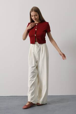 Pleated Lace Oversize Pants - Brand: Reyon - Women's Clothing Wholesale - Globality Store