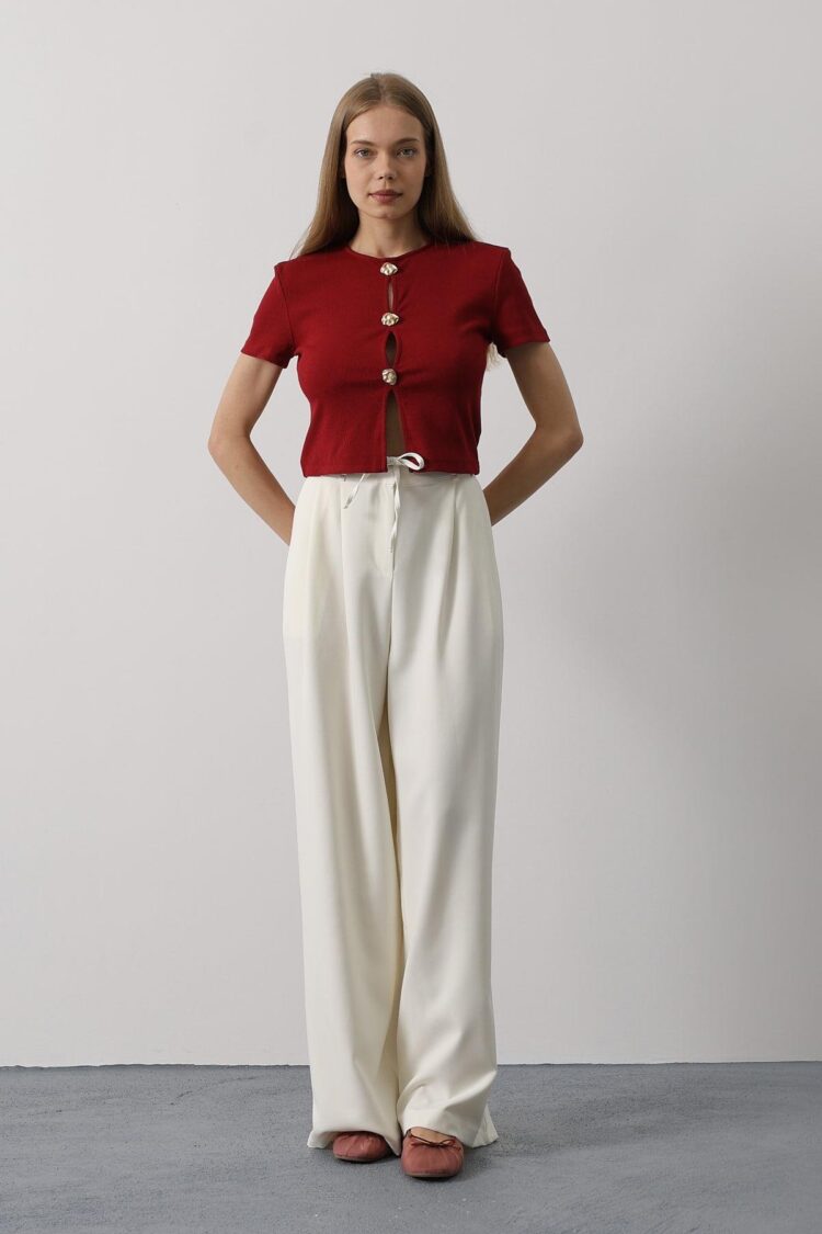 Pleated Lace Oversize Pants