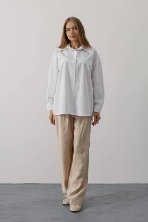 Stone Pointed Collar Shirt - Brand: Reyon - Women's Clothing Wholesale - Globality Store