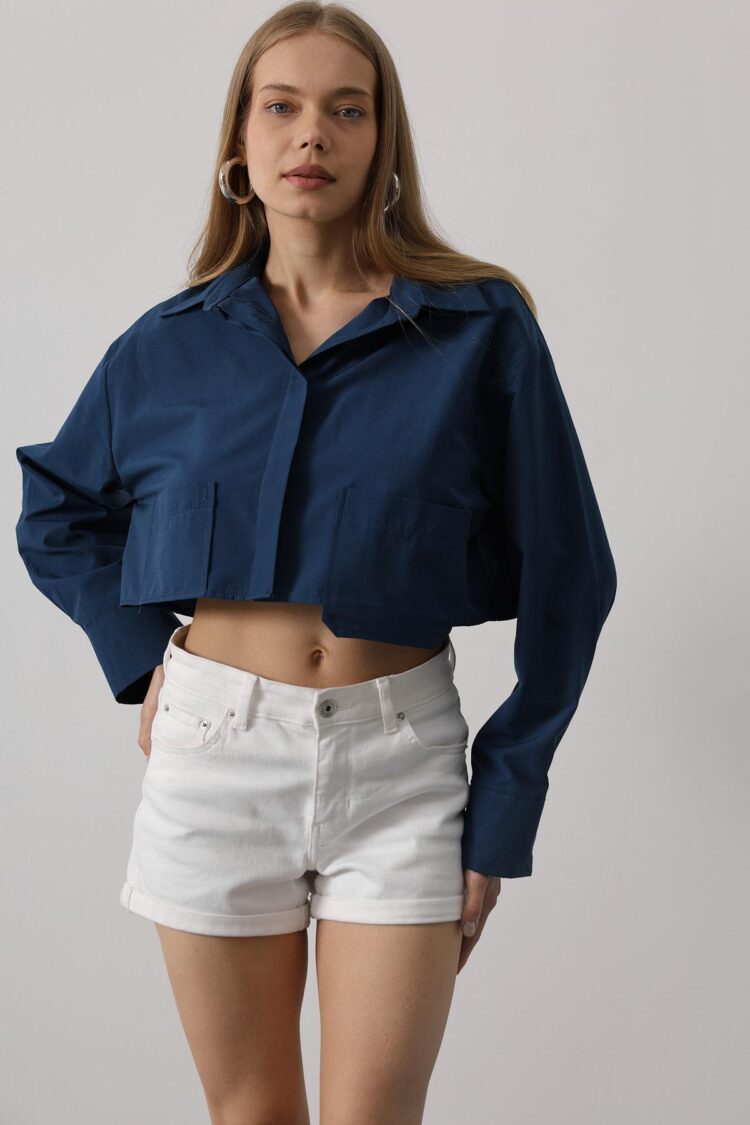 Short Size Double Pocket Shirt - Brand: Reyon - Women's Clothing Wholesale - Globality Store
