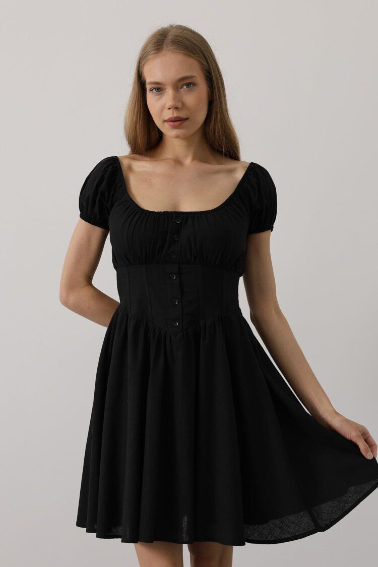 Mini Dress With Waist Corset