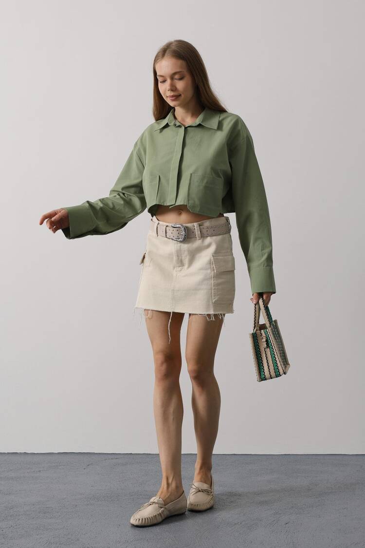 Short Size Double Pocket Shirt - Brand: Reyon - Women's Clothing Wholesale - Globality Store