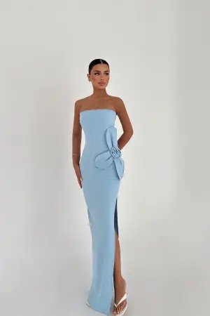 Blue Daysi Strapless Dress - Brand: EYYO ATELIER - Women's Clothing Wholesale - Globality Store
