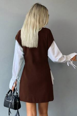 Women's V-Neck Slit Detail Back Tie Knitwear Blouse - Burgundy - Brand: Janes - Women's Clothing Wholesale - Globality Store