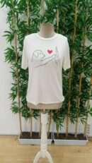 Women's Short Sleeve Crew Neck Dog Printed Viscose Blouse - Brand: Janes - Women's Clothing Wholesale - Globality Store