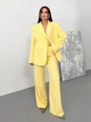 Pleated Palazzo Pants Butter - Brand: Juste - Women's Clothing Wholesale - Globality Store