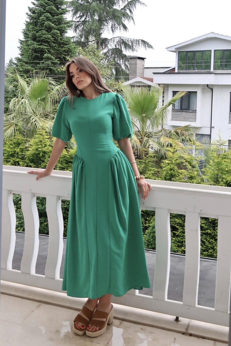 WholesaleBack Tie Ruffle Linen Dress