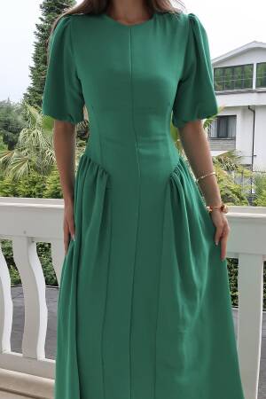 WholesaleBack Tie Ruffle Linen Dress - Brand: Elisa - Women's Clothing Wholesale - Globality Store