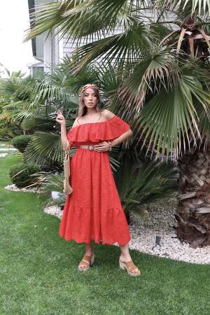 WholesaleShoulder Elastic Embroidery Dress - Brand: Elisa - Women's Clothing Wholesale - Globality Store