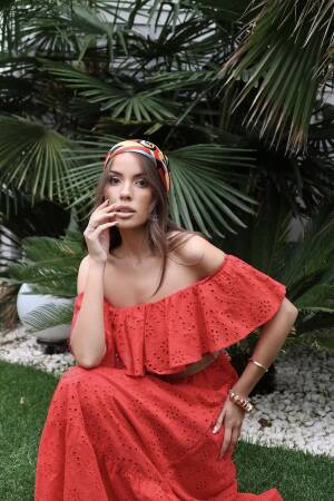 WholesaleShoulder Elastic Embroidery Dress - Brand: Elisa - Women's Clothing Wholesale - Globality Store