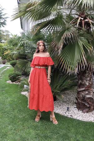 WholesaleShoulder Elastic Embroidery Dress - Brand: Elisa - Women's Clothing Wholesale - Globality Store