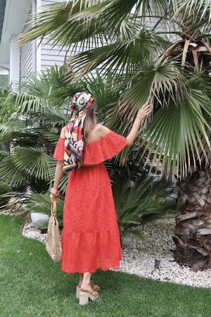 WholesaleShoulder Elastic Embroidery Dress - Brand: Elisa - Women's Clothing Wholesale - Globality Store