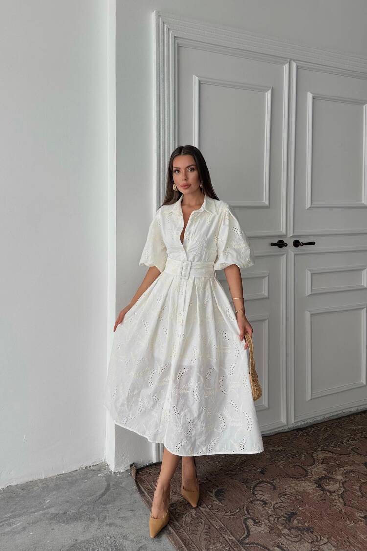 Pleated Balcony Dress - Brand: Elisa - Women's Clothing Wholesale - Globality Store