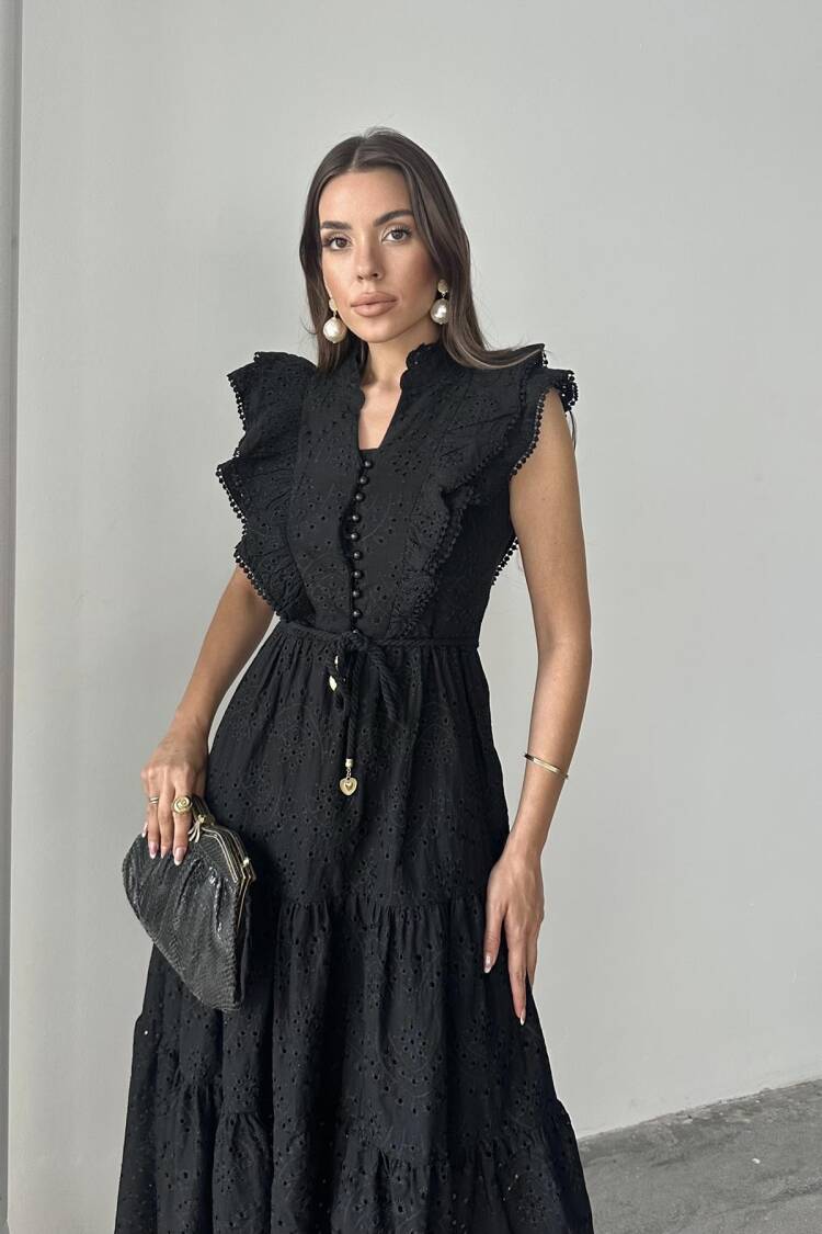 Frilled Button Dress