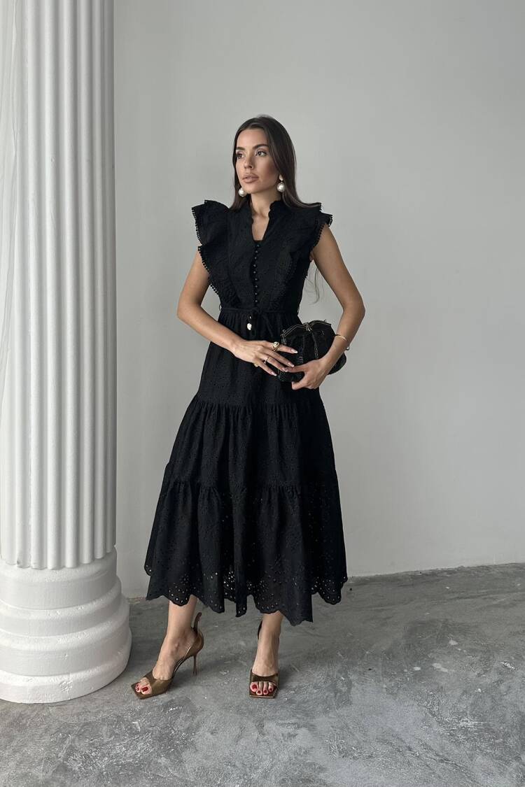 Frilled Button Dress