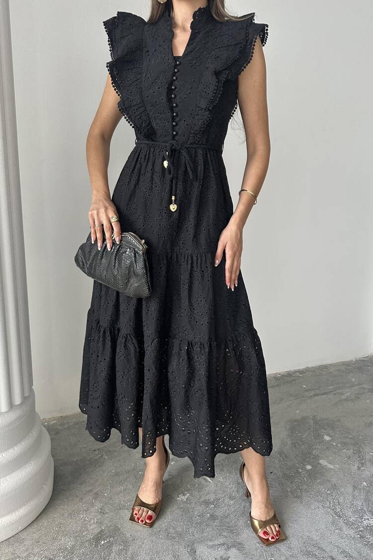 Frilled Button Dress