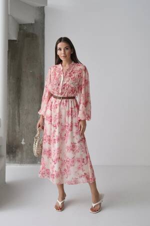 Piping Detailed Dress - Brand: Elisa - Women's Clothing Wholesale - Globality Store