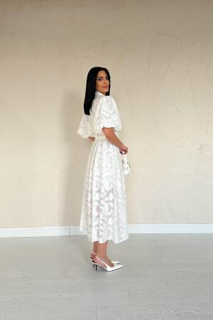 Belted Balloon Sleeve Dress - Brand: Elisa - Women's Clothing Wholesale - Globality Store