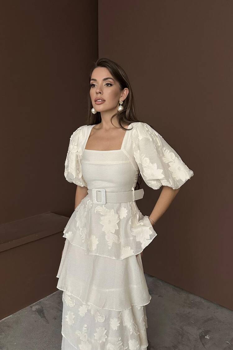 WholesaleBalloon Sleeve Floor Dress