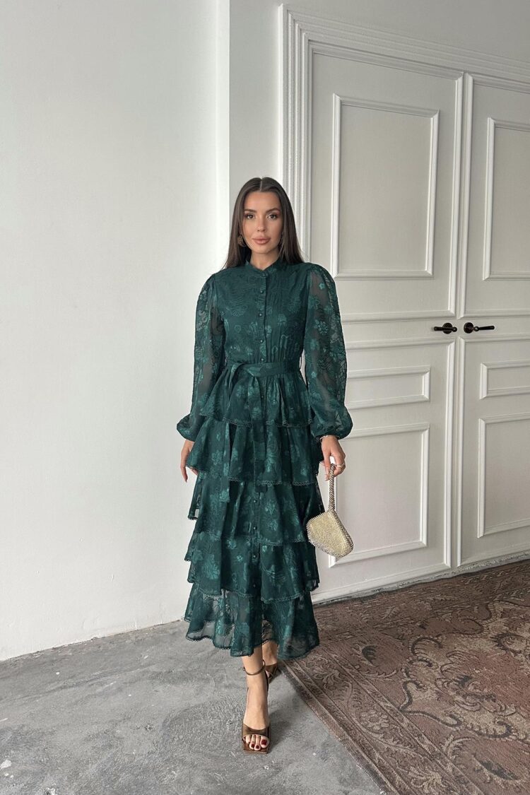 Walloon Striped Floor Dress
