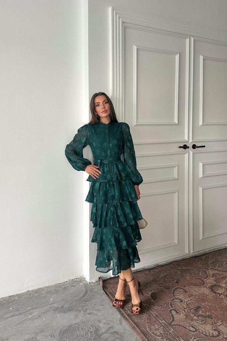 Walloon Striped Floor Dress