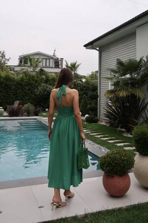 WholesaleTie Neck Linen Dress - Brand: Elisa - Women's Clothing Wholesale - Globality Store