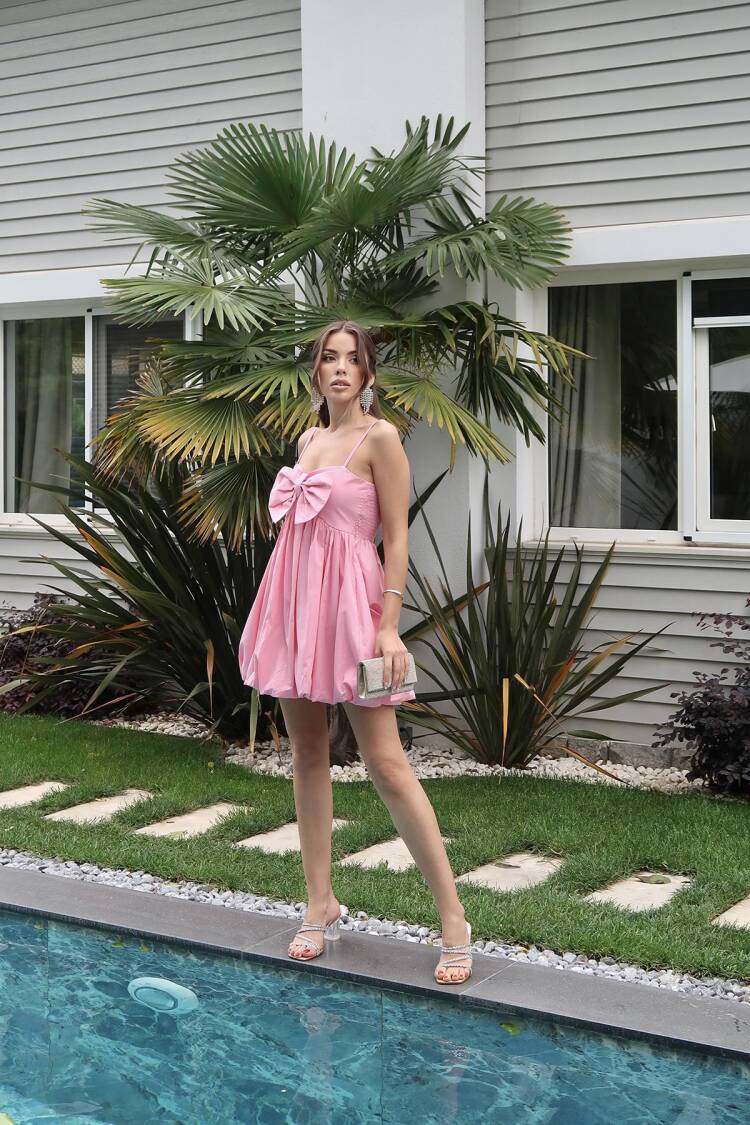 WholesaleFront Bow Strappy Dress