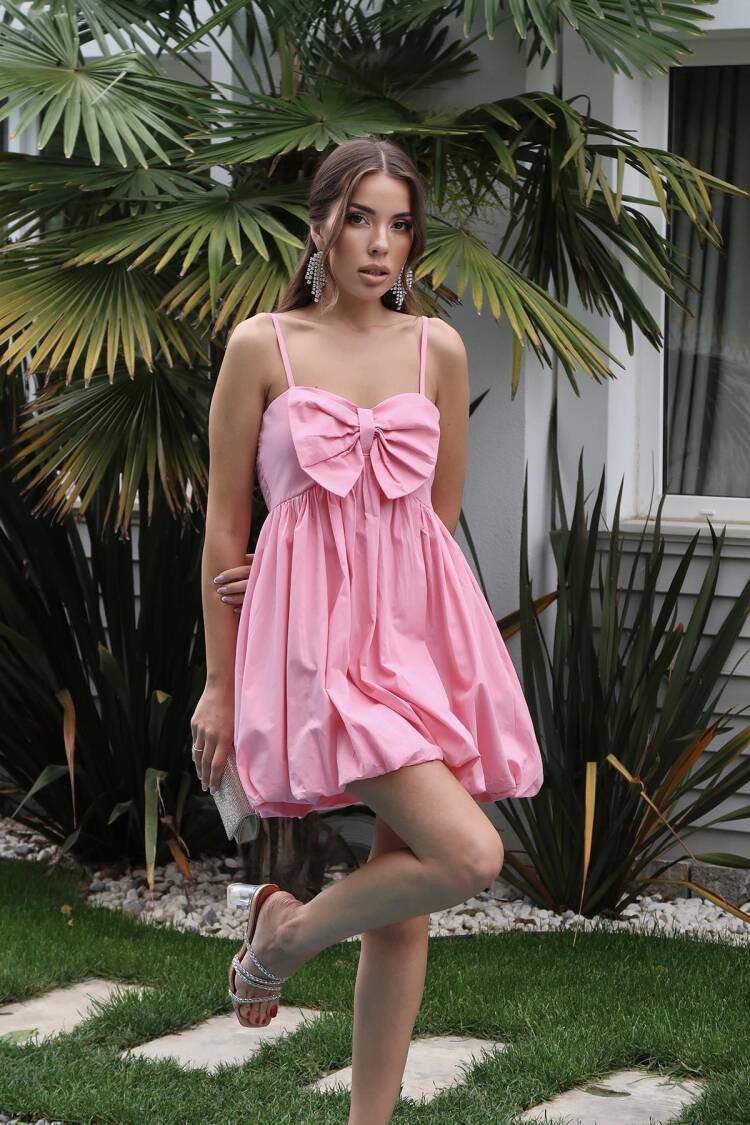 WholesaleFront Bow Strappy Dress