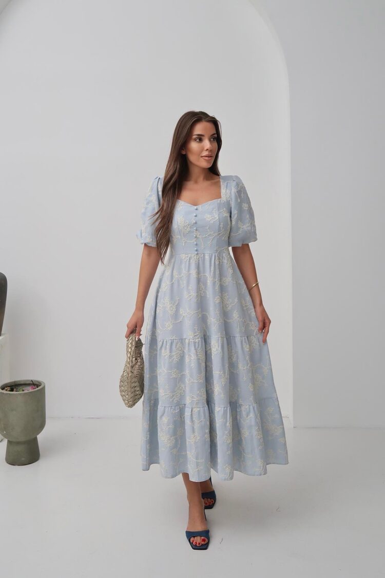 Wholesale BabyOrnament Buttoned Balloon Sleeve Dress - Brand: Elisa - Women's Clothing Wholesale - Globality Store