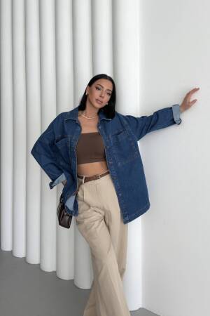 Denim Shirt With Pockets - Brand: XLove - Women's Clothing Wholesale - Globality Store