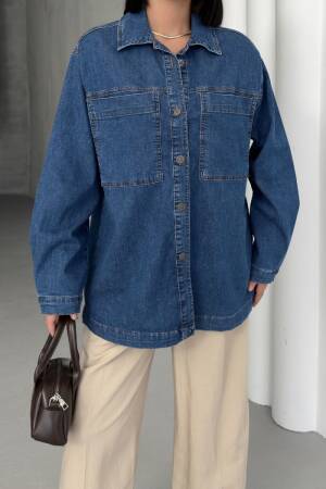 Denim Shirt With Pockets - Brand: XLove - Women's Clothing Wholesale - Globality Store
