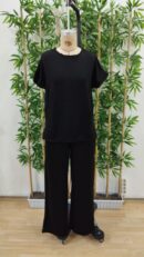 Women's Short Sleeve Crew Neck Viscose Two Thread Blouse And Pants Double Set - Brand: Janes - Women's Clothing Wholesale - Globality Store