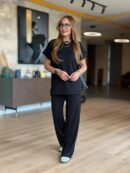Women's Short Sleeve Crew Neck Viscose Two Thread Blouse And Pants Double Set - Brand: Janes - Women's Clothing Wholesale - Globality Store