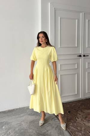 WholesaleBack Tie Ruffle Linen Dress - Brand: Elisa - Women's Clothing Wholesale - Globality Store