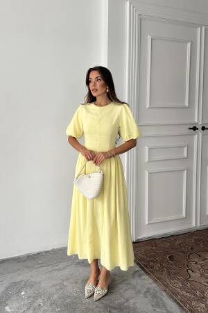 WholesaleBack Tie Ruffle Linen Dress - Brand: Elisa - Women's Clothing Wholesale - Globality Store