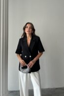WholesaleShort Sleeve Blazer Jacket - Brand: Elisa - Women's Clothing Wholesale - Globality Store