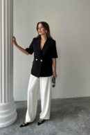 WholesaleShort Sleeve Blazer Jacket - Brand: Elisa - Women's Clothing Wholesale - Globality Store