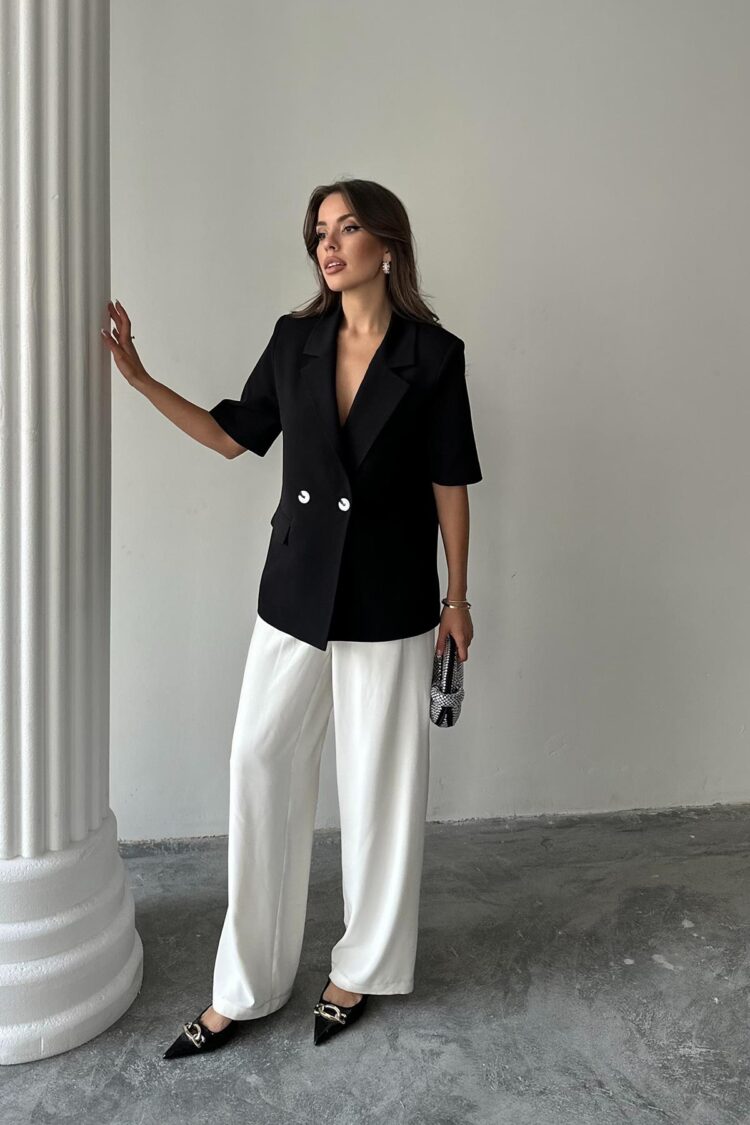 WholesaleShort Sleeve Blazer Jacket - Brand: Elisa - Women's Clothing Wholesale - Globality Store