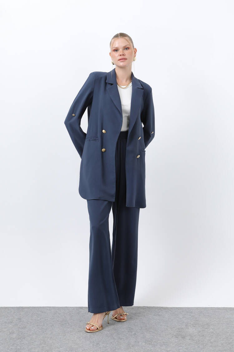 Women's Button Detailed Pants Blazer Jacket Suit - Brand: Puane - Women's Clothing Wholesale - Globality Store