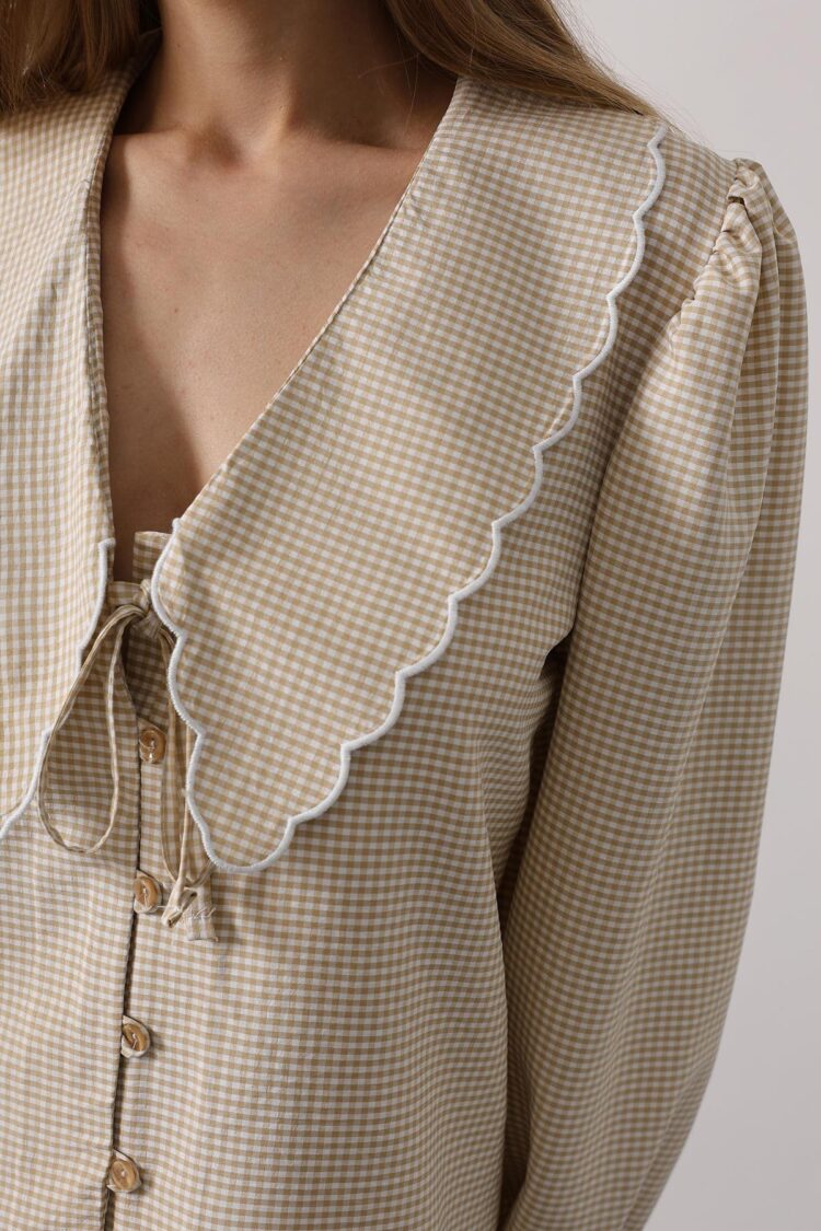 Embroidered Baby Collar Pants Set