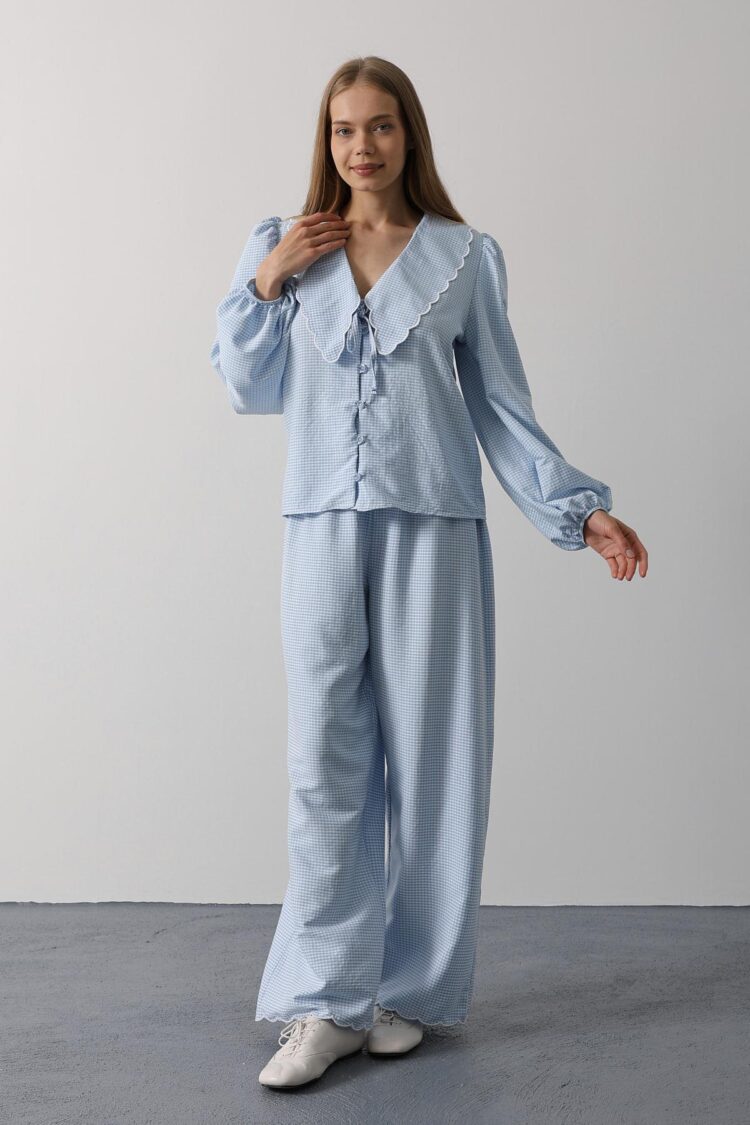 Embroidered Baby Collar Pants Set - Baby