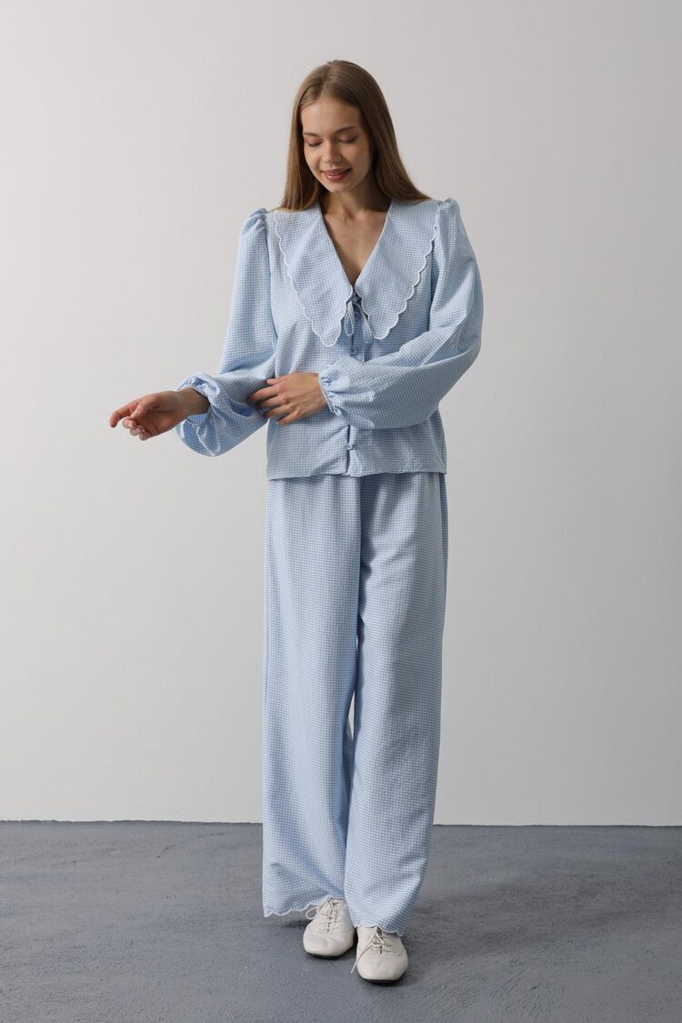 Embroidered Baby Collar Pants Set - Baby
