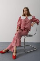 Lace Collar Square Pattern Suit - Brand: Reyon - Women's Clothing Wholesale - Globality Store