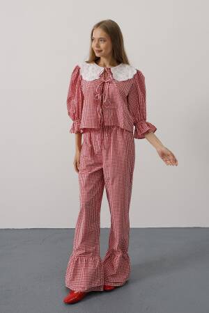 Lace Collar Square Pattern Suit - Brand: Reyon - Women's Clothing Wholesale - Globality Store