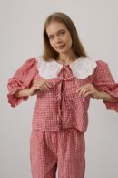 Lace Collar Square Pattern Suit - Brand: Reyon - Women's Clothing Wholesale - Globality Store