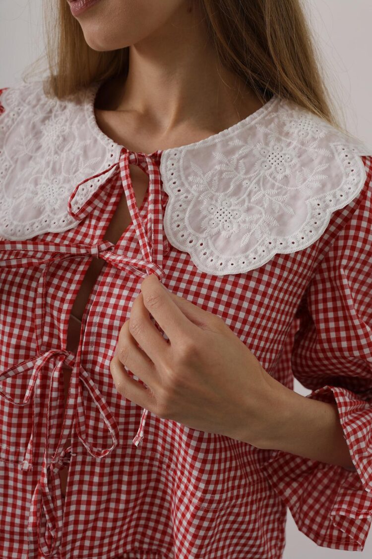 Lace Collar Square Pattern Suit